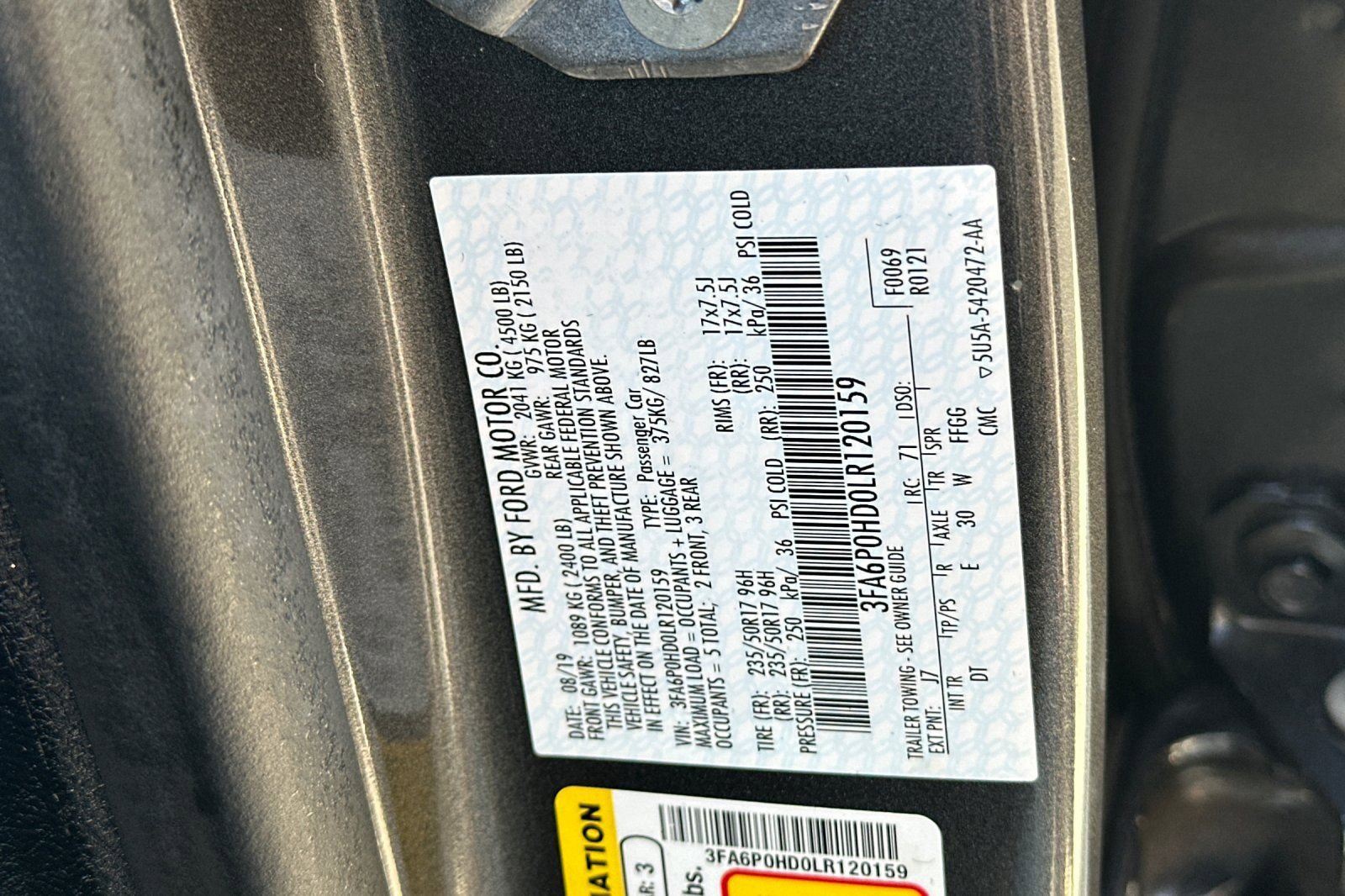 Certified 2020 Ford Fusion SE FWD image 29