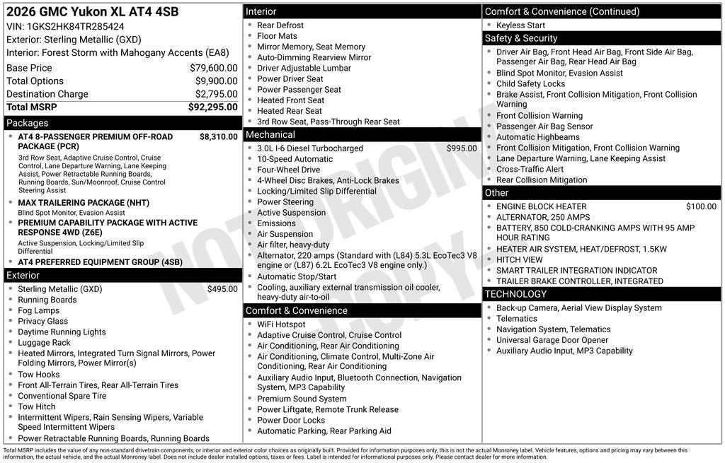 New 2026 GMC Yukon XL AT4 AWD/4WD image 26