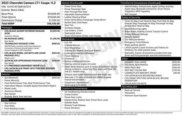 Used 2022 Chevrolet Camaro LT image 20