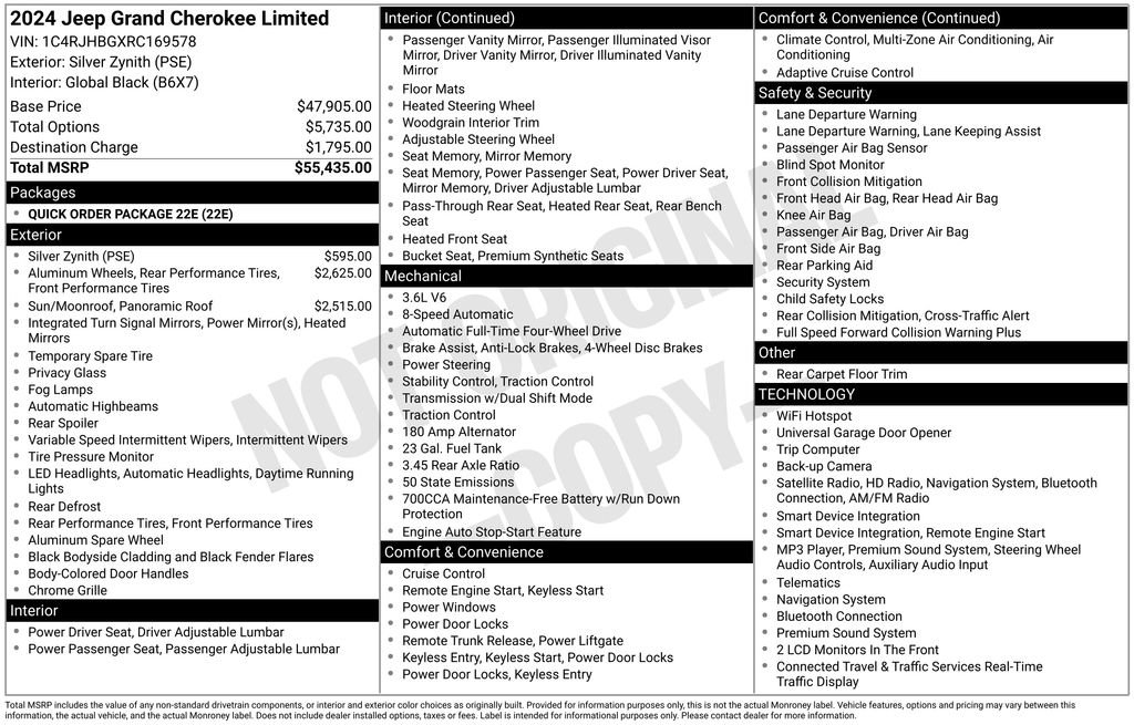 Certified 2024 Jeep Grand Cherokee Limited AWD/4WD image 43