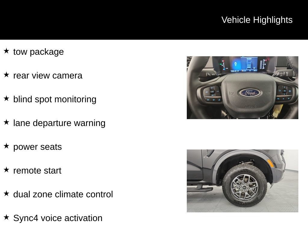 Certified 2024 Ford Ranger XLT w/ Equipment Group 301A High AWD/4WD image 10