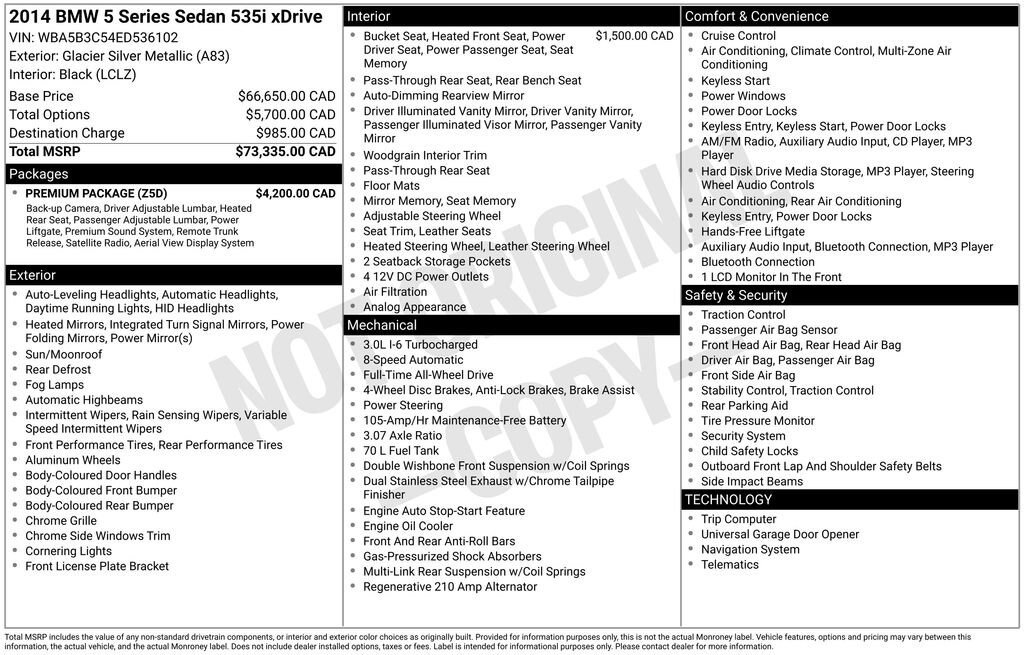 Used 2014 BMW 535i xDrive Sedan image 10