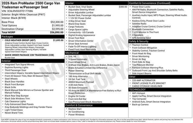 New 2026 RAM ProMaster 2500 w/ Cold Weather Group image 27