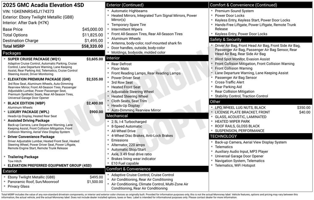New 2025 GMC Acadia Elevation w/ Super Cruise Package image 5