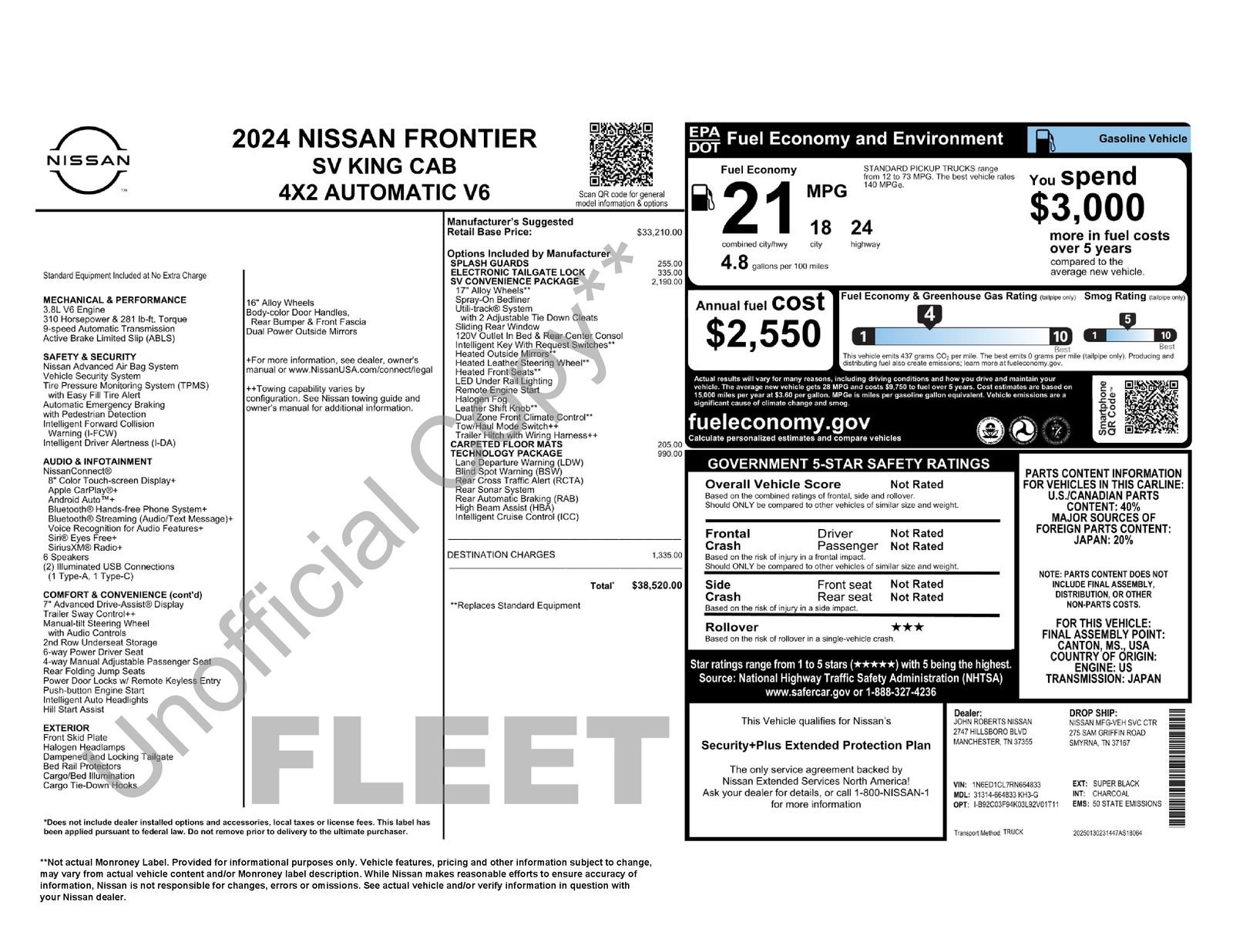 Certified 2024 Nissan Frontier SV w/ SV Convenience Package RWD image 29