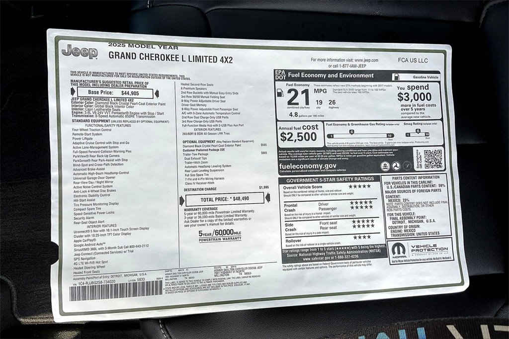 New 2025 Jeep Grand Cherokee L Limited w/ Trailer Tow Package image 14