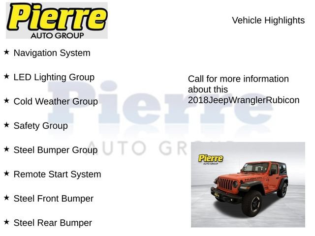 Used 2018 Jeep Wrangler Rubicon w/ Uconnect 4C Nav & Sound Group AWD/4WD image 7