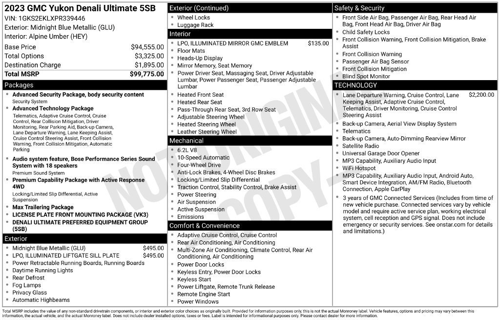 Used 2023 GMC Yukon Denali Ultimate AWD/4WD image 26
