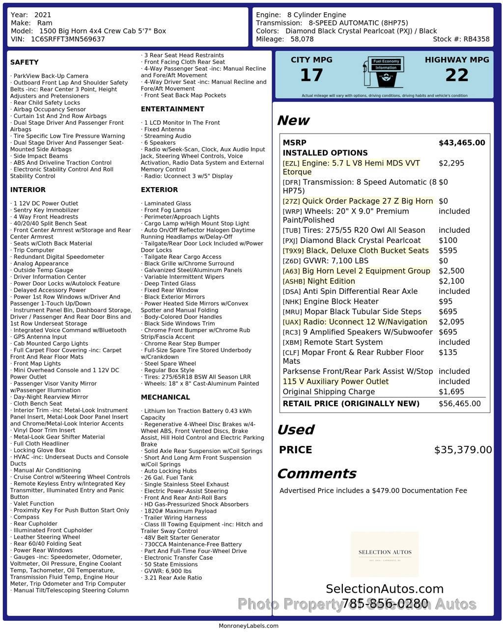 Used 2021 RAM 1500 Big Horn AWD/4WD image 3