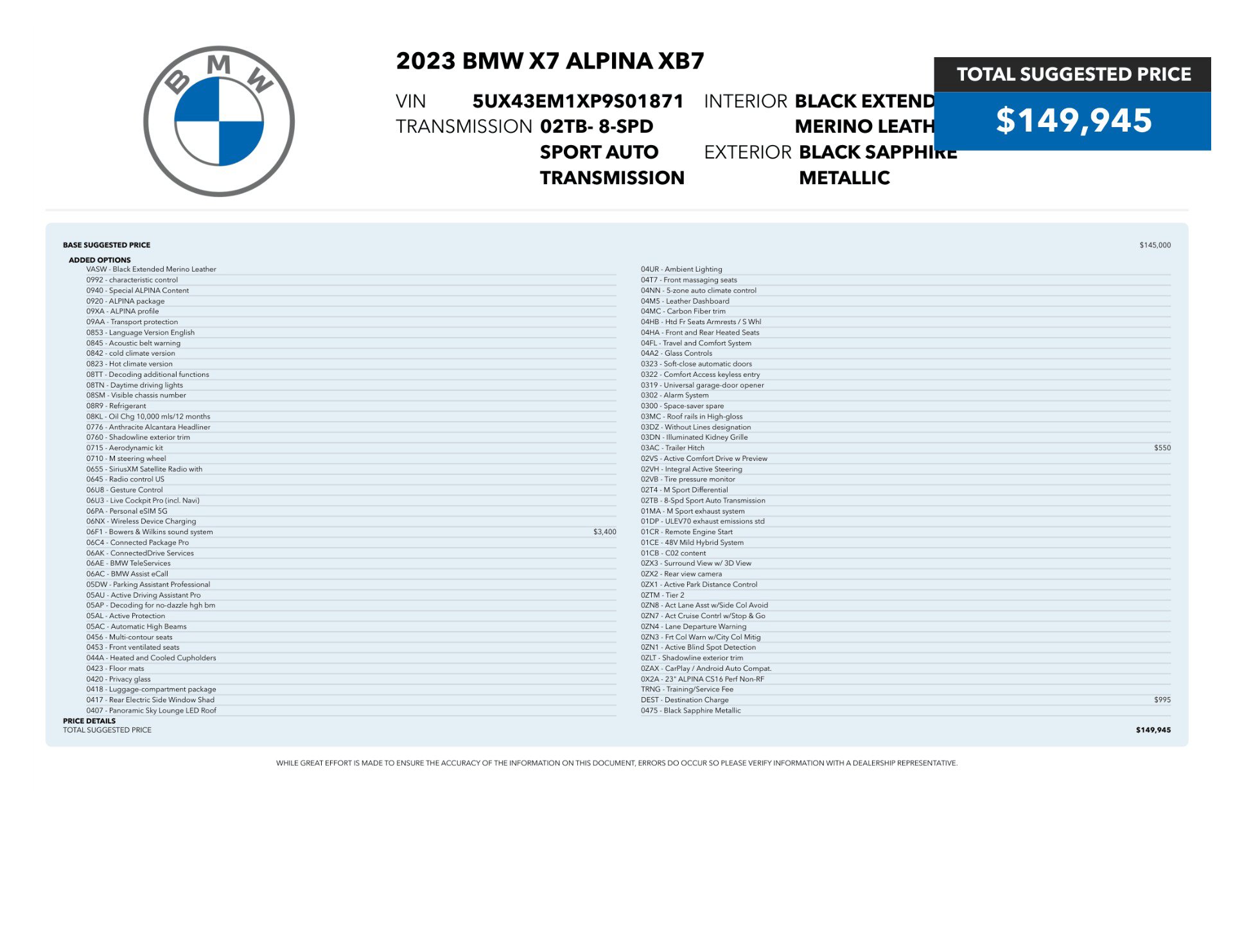 Used 2023 BMW ALPINA XB7 AWD/4WD image 5