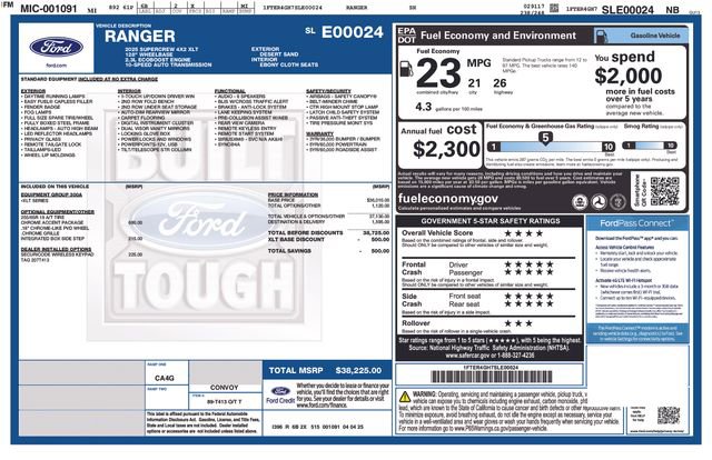 Used 2025 Ford Ranger XLT w/ Chrome Accent Package RWD image 36