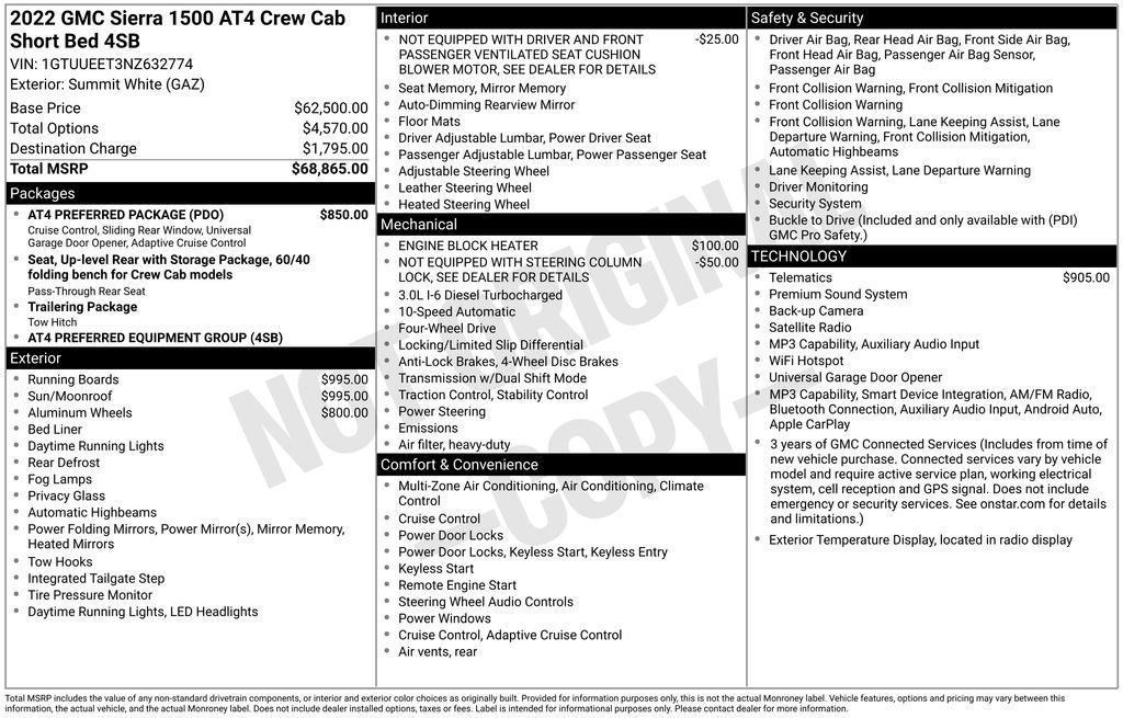 Used 2022 GMC Sierra 1500 AT4 w/ AT4 Preferred Package AWD/4WD image 34