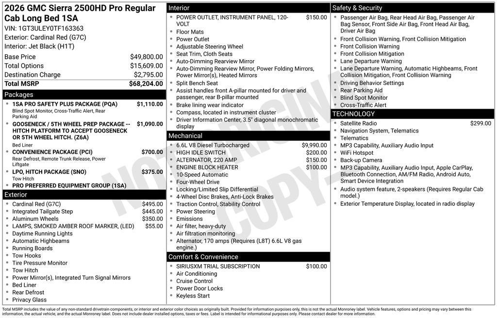 New 2026 GMC Sierra 2500 Pro w/ 1SA Pro Safety Plus Package AWD/4WD image 25