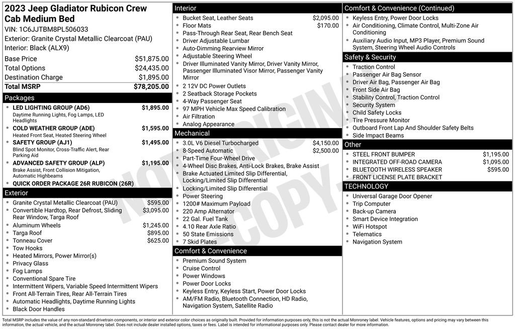 Used 2023 Jeep Gladiator Rubicon w/ LED Lighting Group image 13