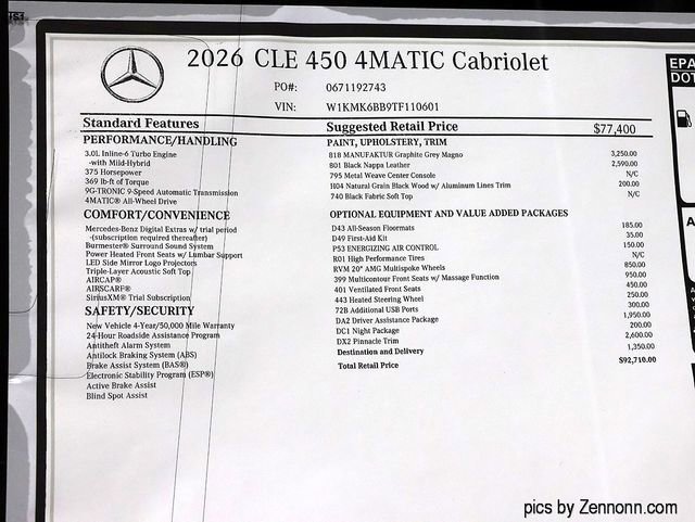 New 2026 Mercedes-Benz CLE 450 4MATIC Cabriolet image 27