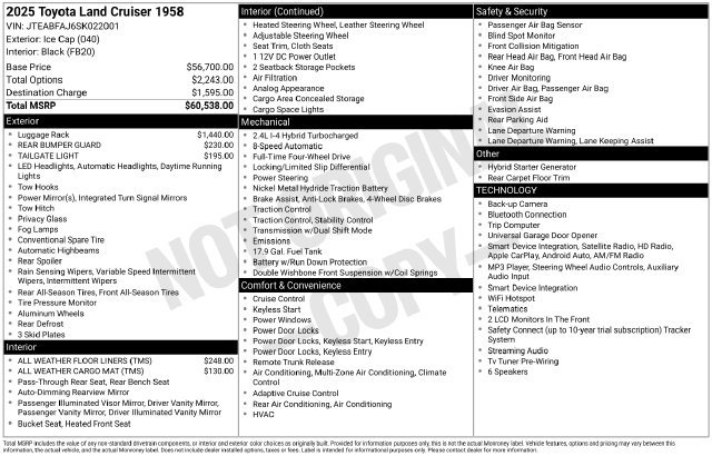 Certified 2025 Toyota Land Cruiser 1958 AWD/4WD image 35