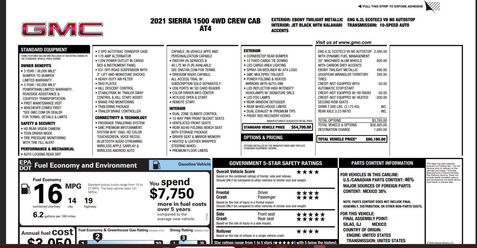 Used 2021 GMC Sierra 1500 AT4 image 4