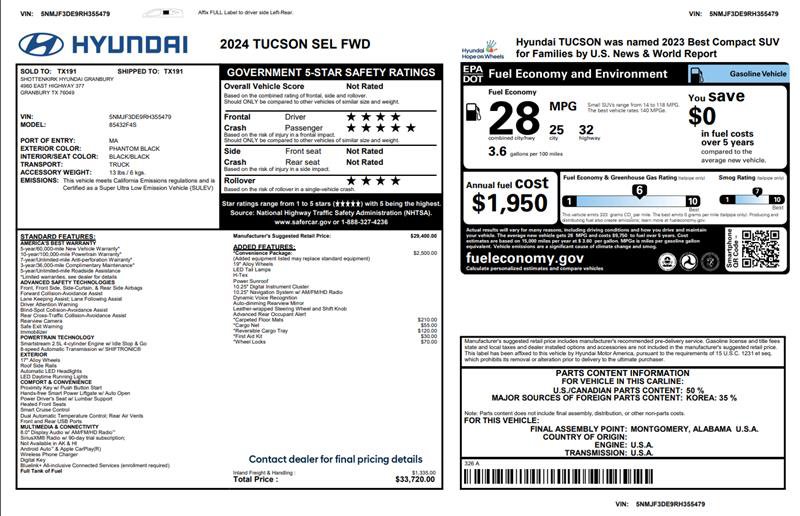 Used 2024 Hyundai Tucson SEL w/ Convenience Package image 3