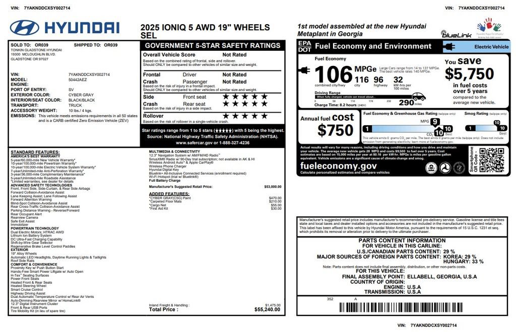Used 2025 Hyundai Ioniq 5 SEL AWD/4WD image 4