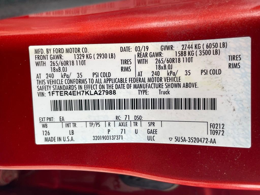 Used 2019 Ford Ranger XLT w/ Equipment Group 302A Luxury image 32