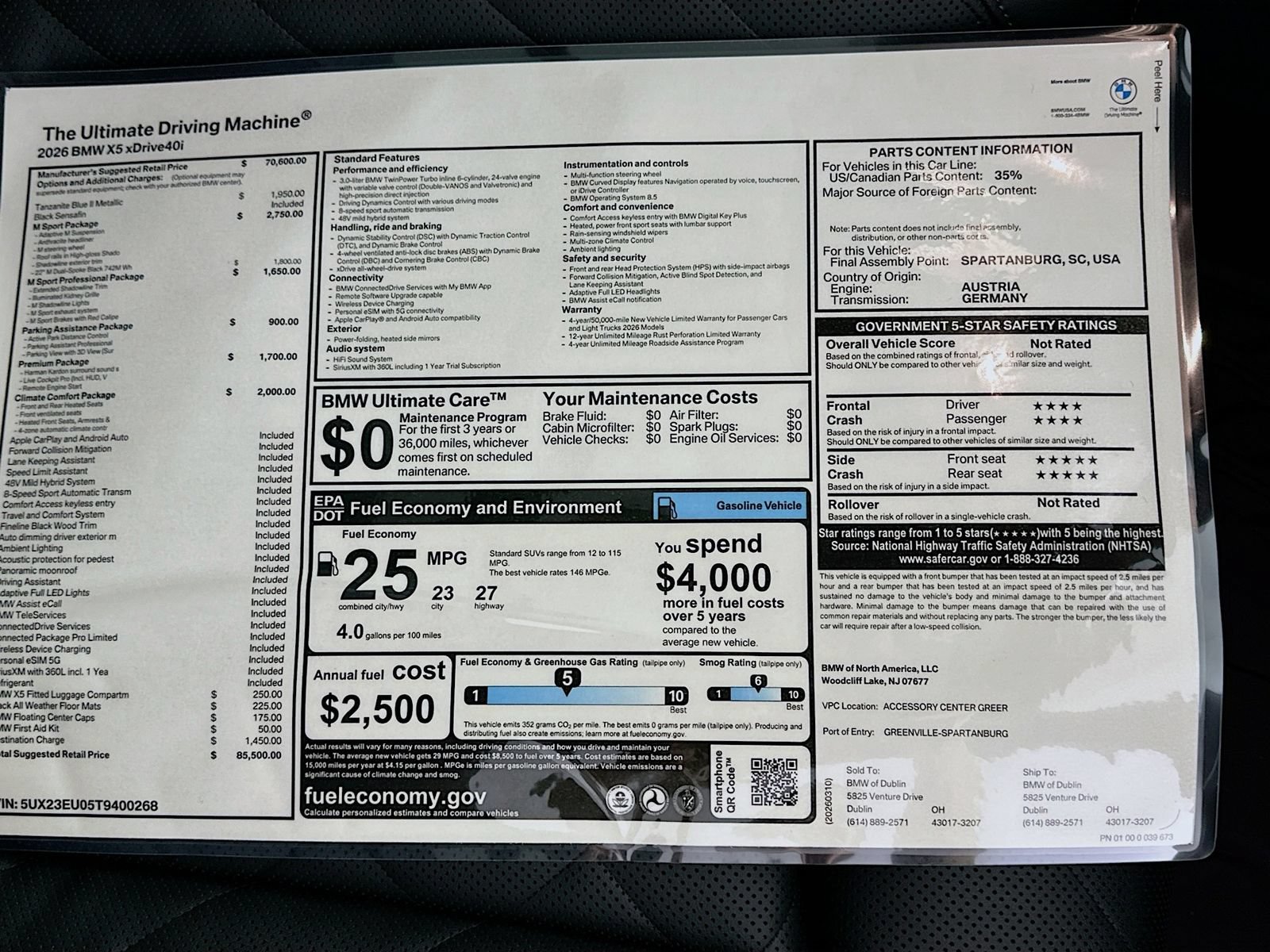 New 2026 BMW X5 xDrive40i w/ M Sport Package AWD/4WD image 47