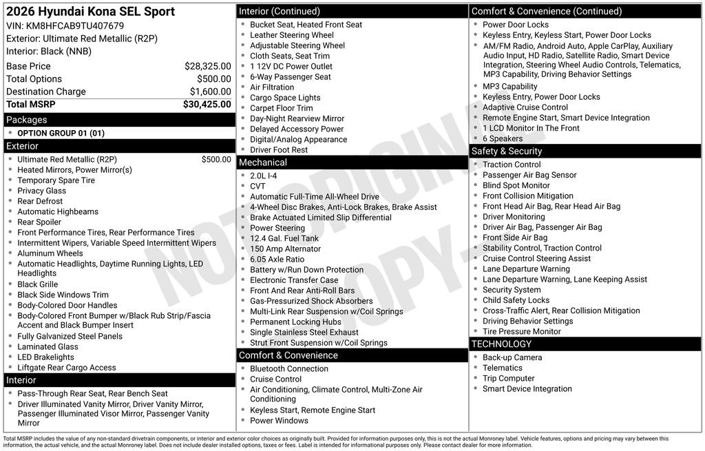 New 2026 Hyundai Kona SEL Sport AWD/4WD image 24