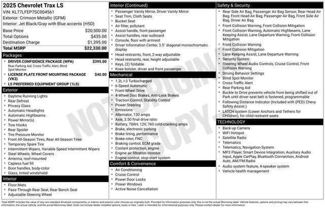 Used 2025 Chevrolet Trax LS w/ Driver Confidence Package FWD image 40