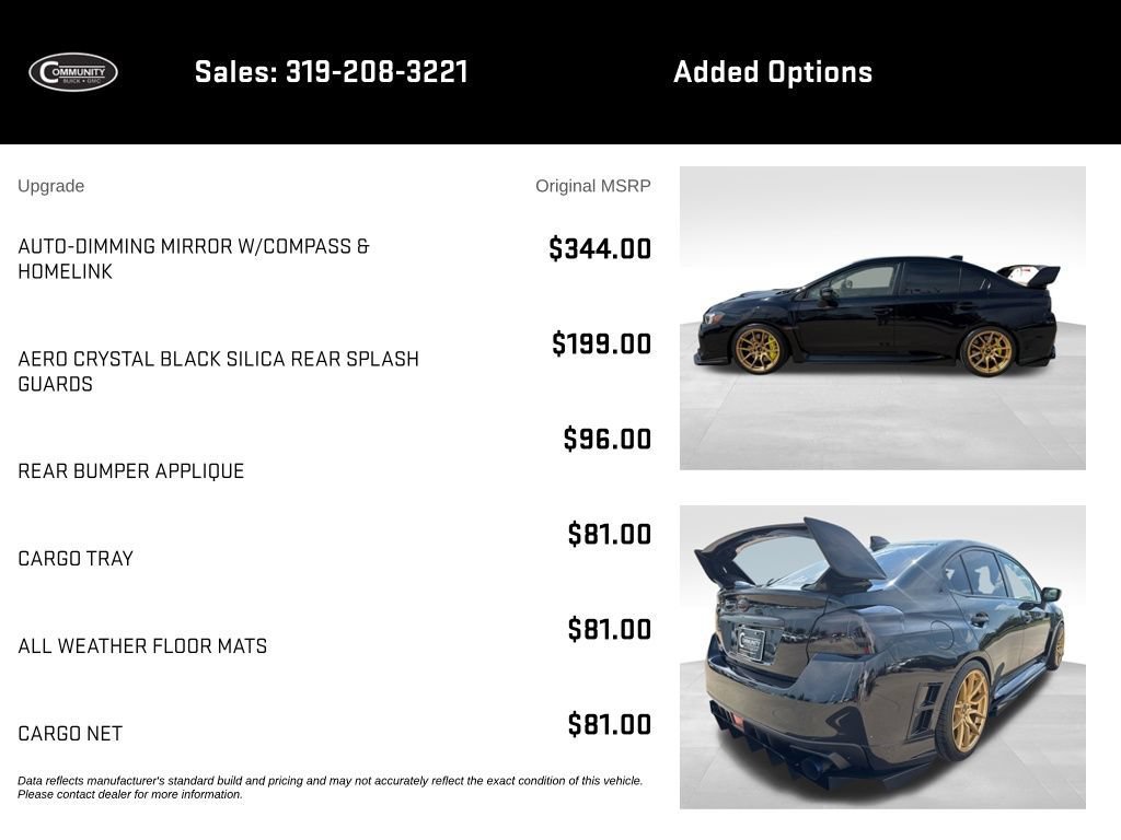 Used 2018 Subaru WRX STI AWD/4WD image 2