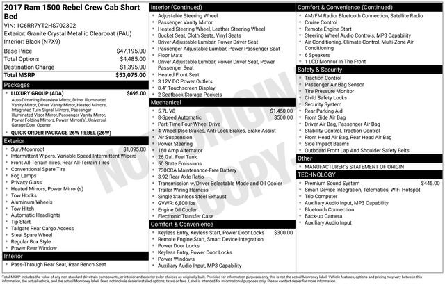 Used 2017 RAM 1500 Rebel w/ Luxury Group AWD/4WD image 1