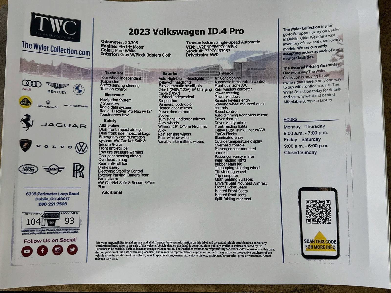 Certified 2023 Volkswagen ID.4 Pro AWD/4WD image 44