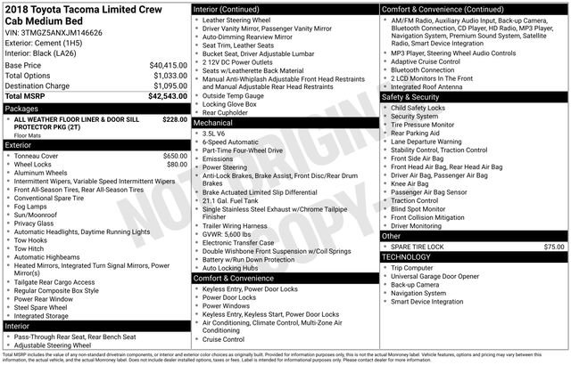 Used 2018 Toyota Tacoma Limited image 10