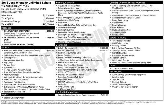 Used 2018 Jeep Wrangler Unlimited Sahara w/ Cold Weather Group image 10