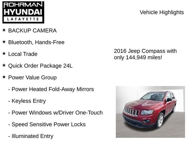 Used 2016 Jeep Compass Sport w/ Power Value Group image 8