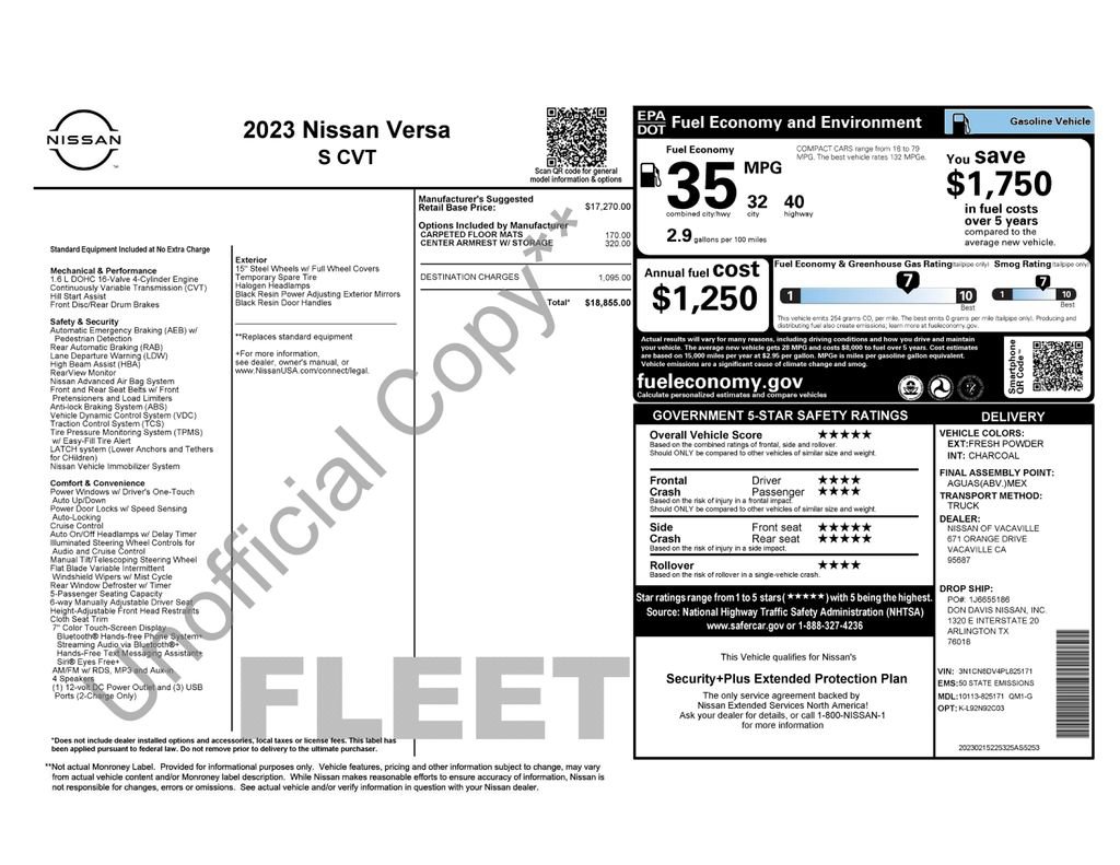 Used 2023 Nissan Versa S FWD image 44
