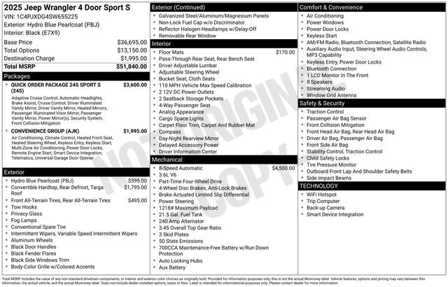 New 2025 Jeep Wrangler Sport S image 29