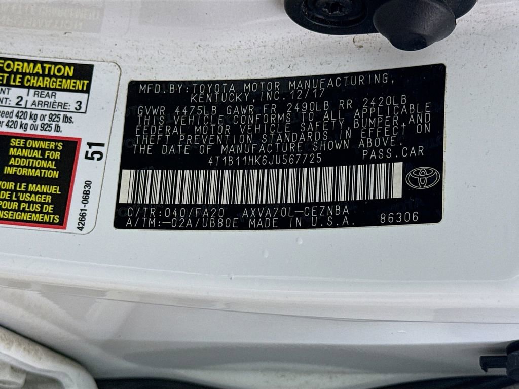 Certified 2018 Toyota Camry LE FWD image 29