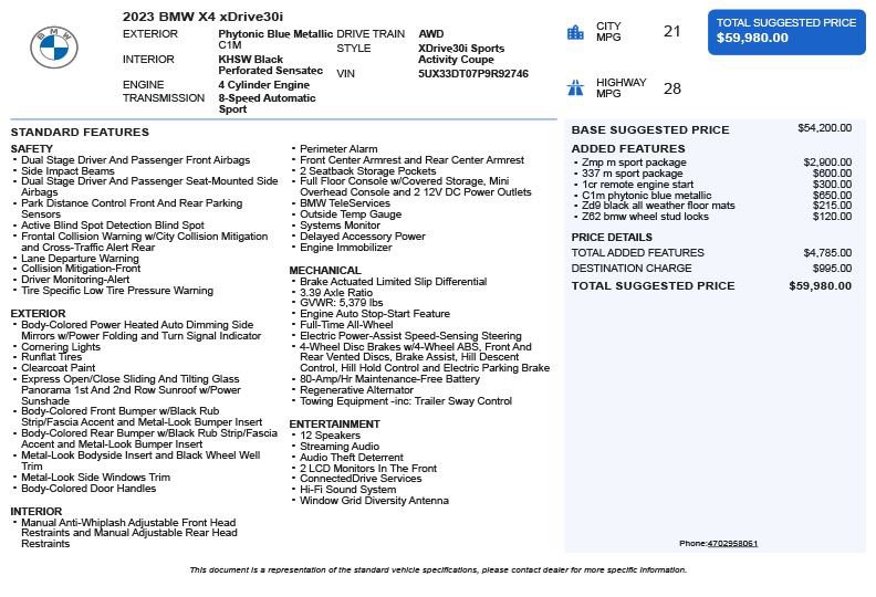 Used 2023 BMW X4 xDrive30i w/ M Sport Package image 3