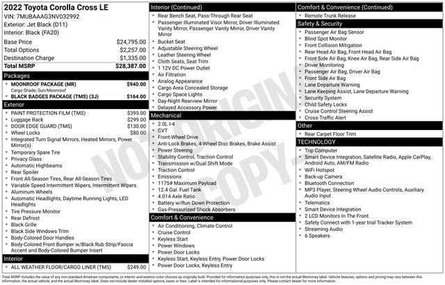 Certified 2022 Toyota Corolla Cross LE w/ Moonroof Package FWD image 35