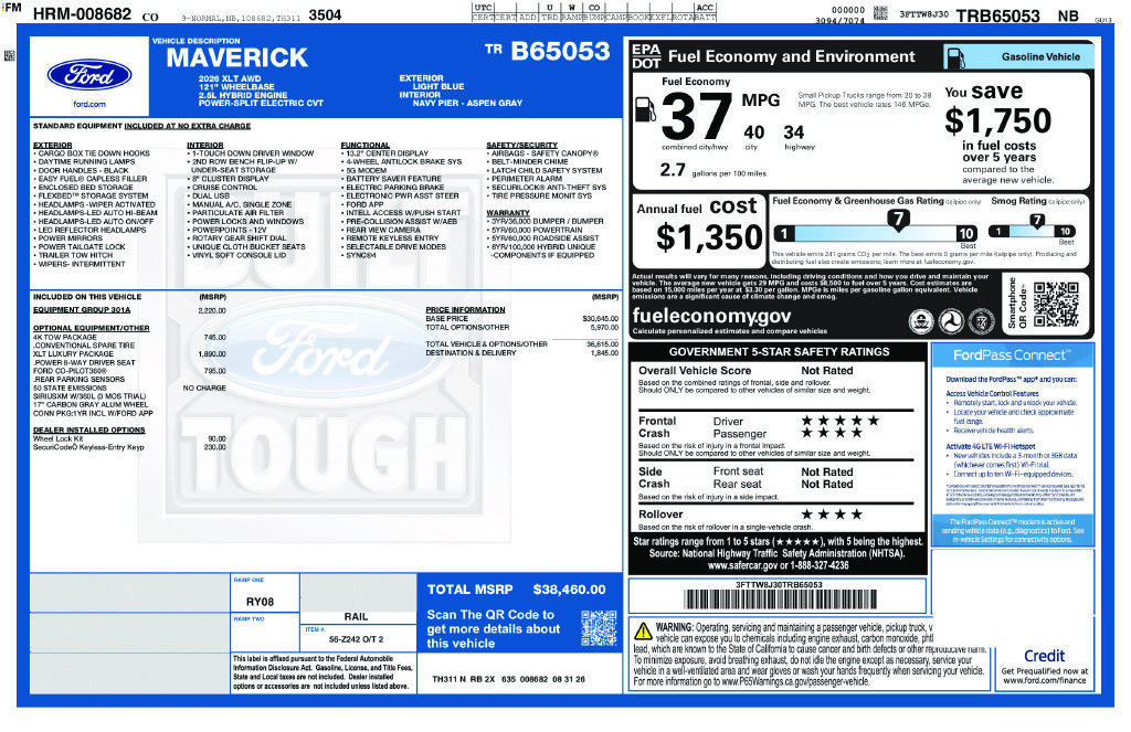 New 2026 Ford Maverick XLT w/ Equipment Group 301A AWD/4WD image 25