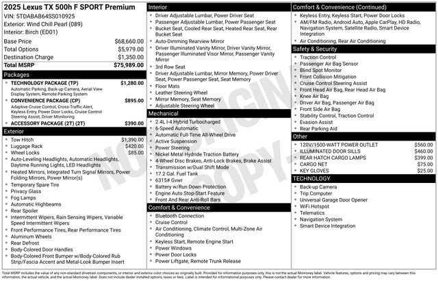 Used 2025 Lexus TX 500h AWD w/ Technology Package image 26