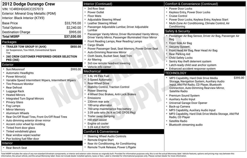 Used 2012 Dodge Durango Crew w/ Trailer Tow Group IV RWD video 3
