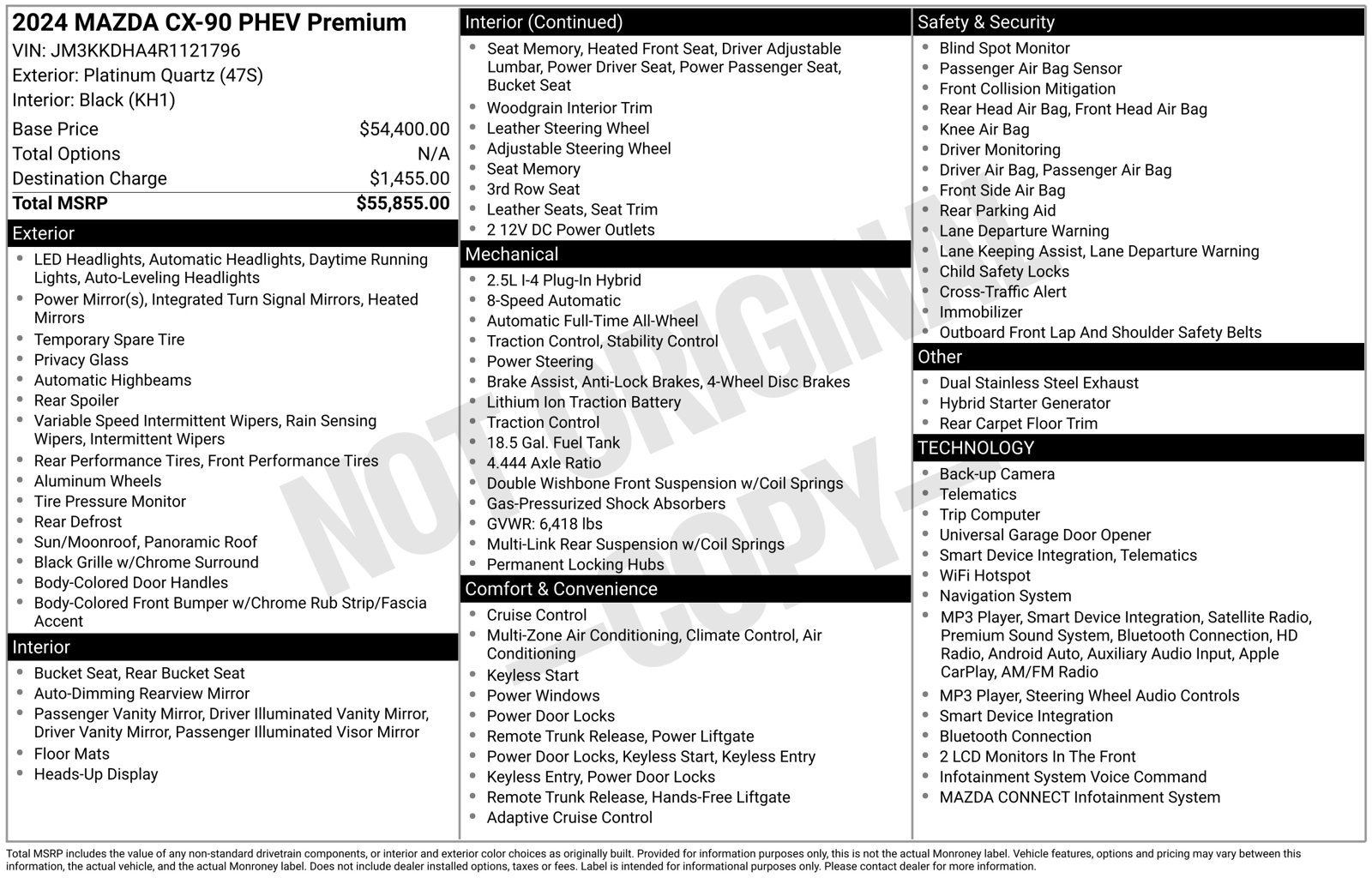 Certified 2024 MAZDA CX-90 Plug-In Hybrid w/ Premium Pkg AWD/4WD image 31