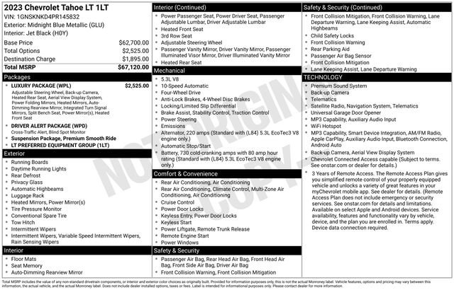 Used 2023 Chevrolet Tahoe LT w/ Luxury Package AWD/4WD image 6