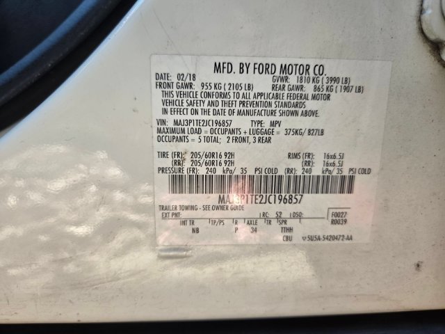 Used 2018 Ford EcoSport SE FWD image 11
