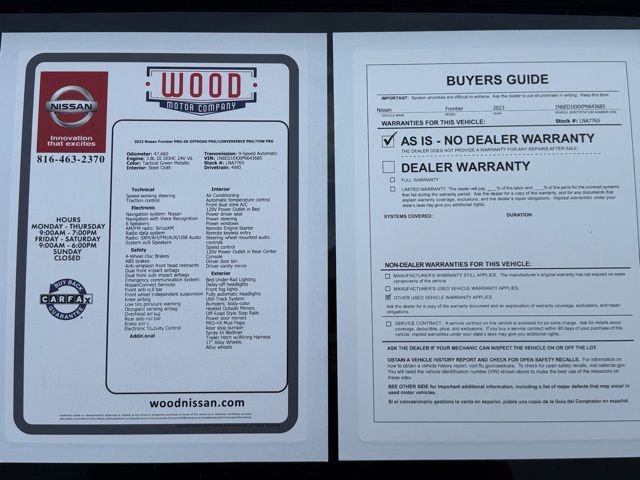 Used 2023 Nissan Frontier PRO-4X w/ Pro Convenience Package image 44