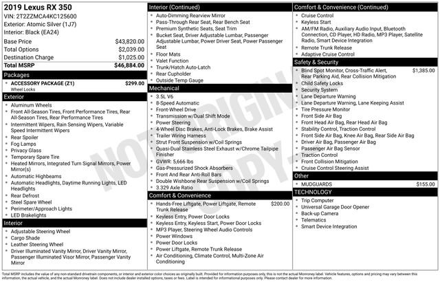 Used 2019 Lexus RX 350 FWD w/ Accessory Package image 28