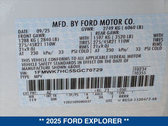 Used 2025 Ford Explorer Platinum w/ Ultimate Package RWD image 25
