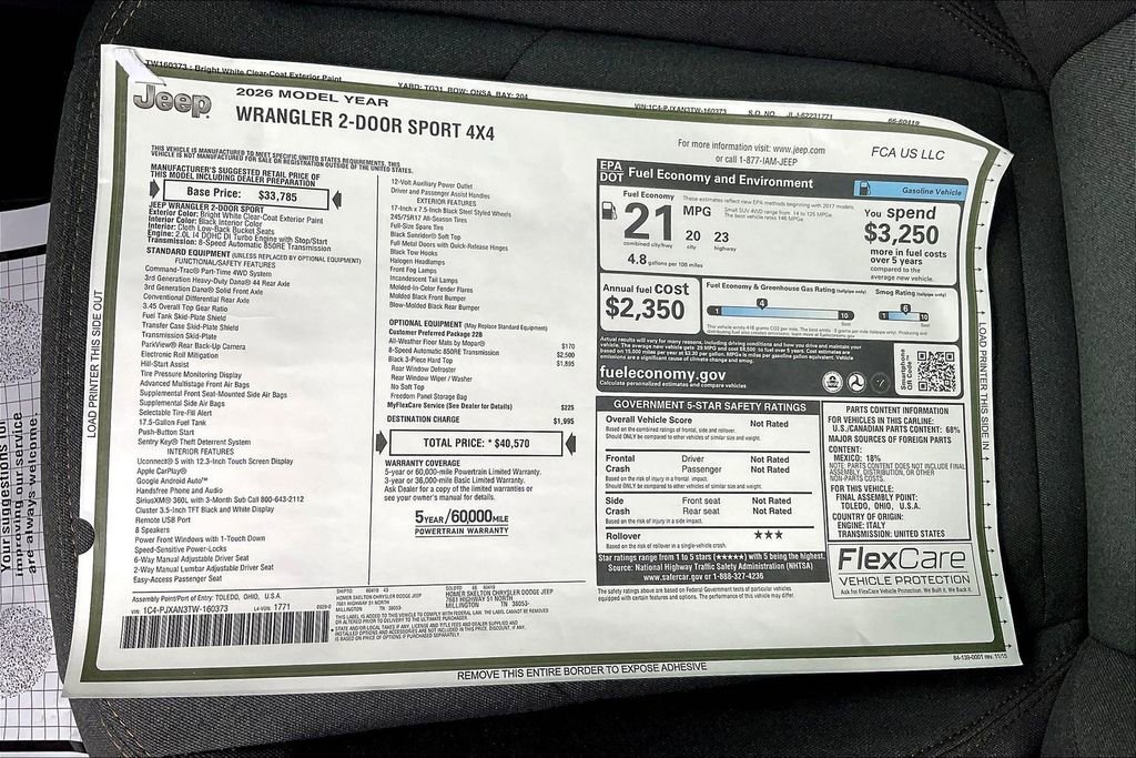 New 2026 Jeep Wrangler Sport image 14