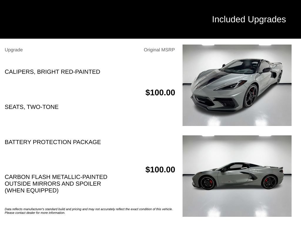Used 2022 Chevrolet Corvette Stingray Preferred Conv w/ Z51 Performance Package RWD image 8