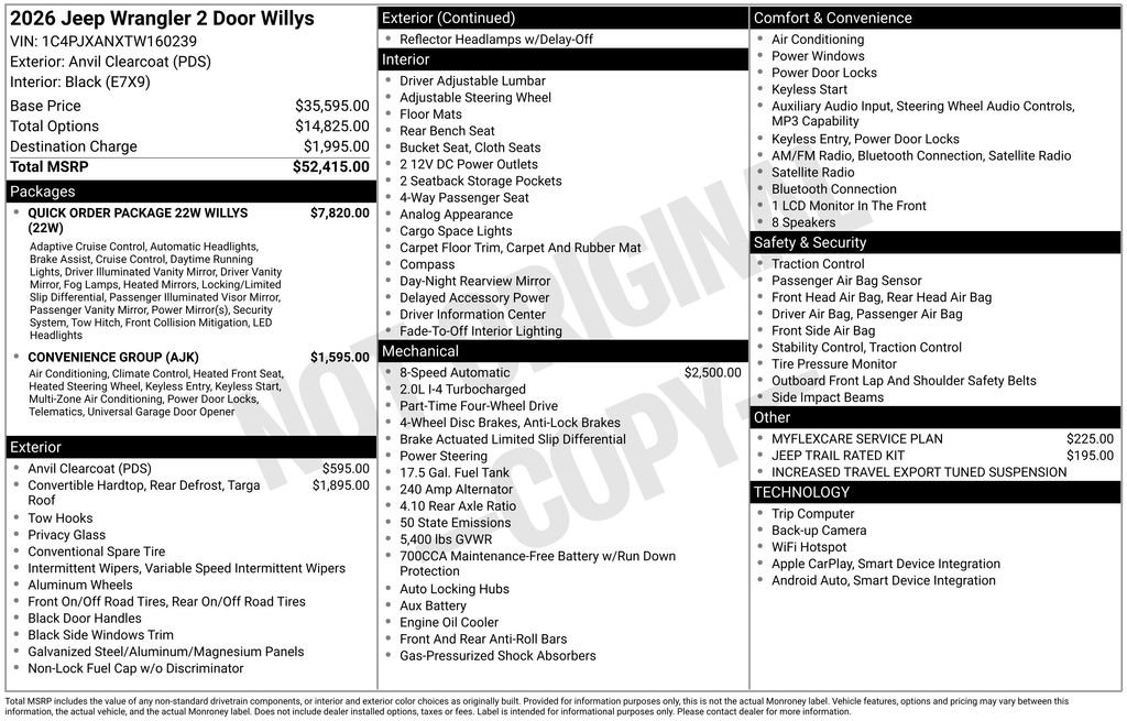 Used 2026 Jeep Wrangler Sport AWD/4WD image 7